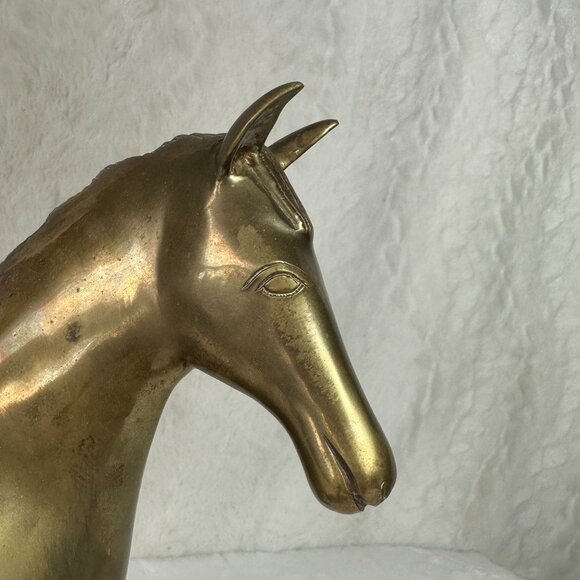 Vintage Brass Walking Horse Statue equestrian sculpture - Picture 9 of 11